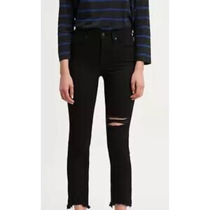 Levis 724 High Rise Straight Crop Distressed Jeans US Womens 28